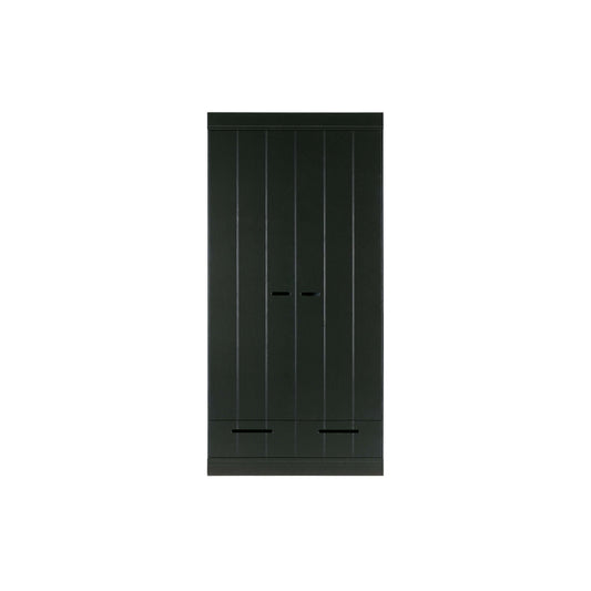 WOOOD Connect 2-deurs met lade strokendeur zwart