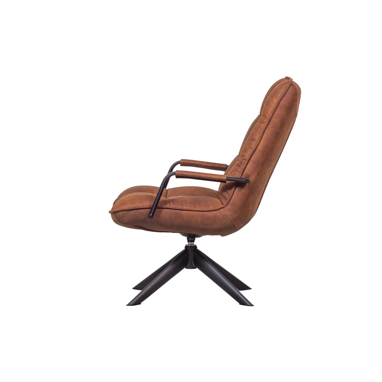 WOOOD Jouke draaifauteuil met armleuning cognac