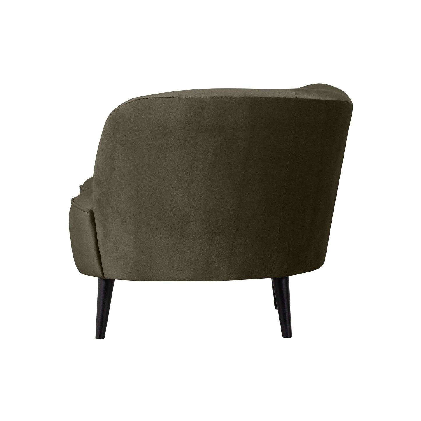 WOOOD Sara lounge fauteuil fluweel rechts warm green