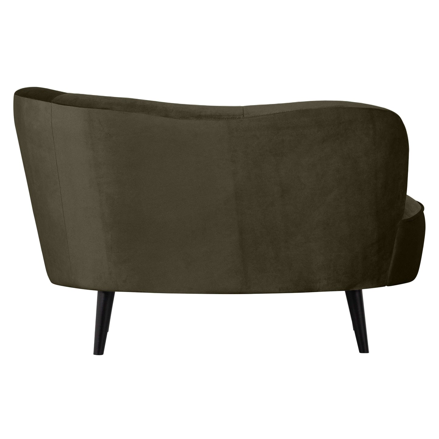 WOOOD Sara lounge fauteuil fluweel rechts warm green