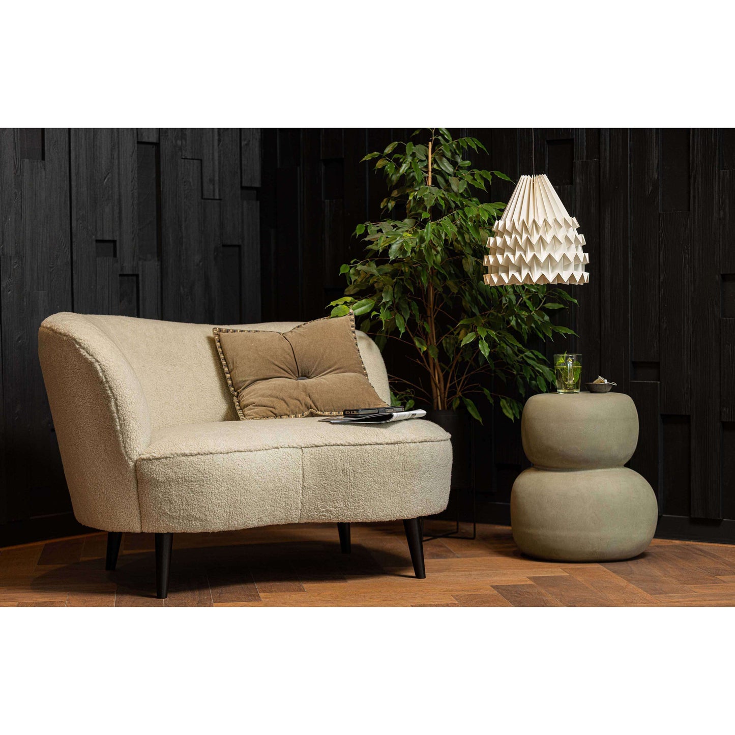 WOOOD Sara lounge fauteuil links off white