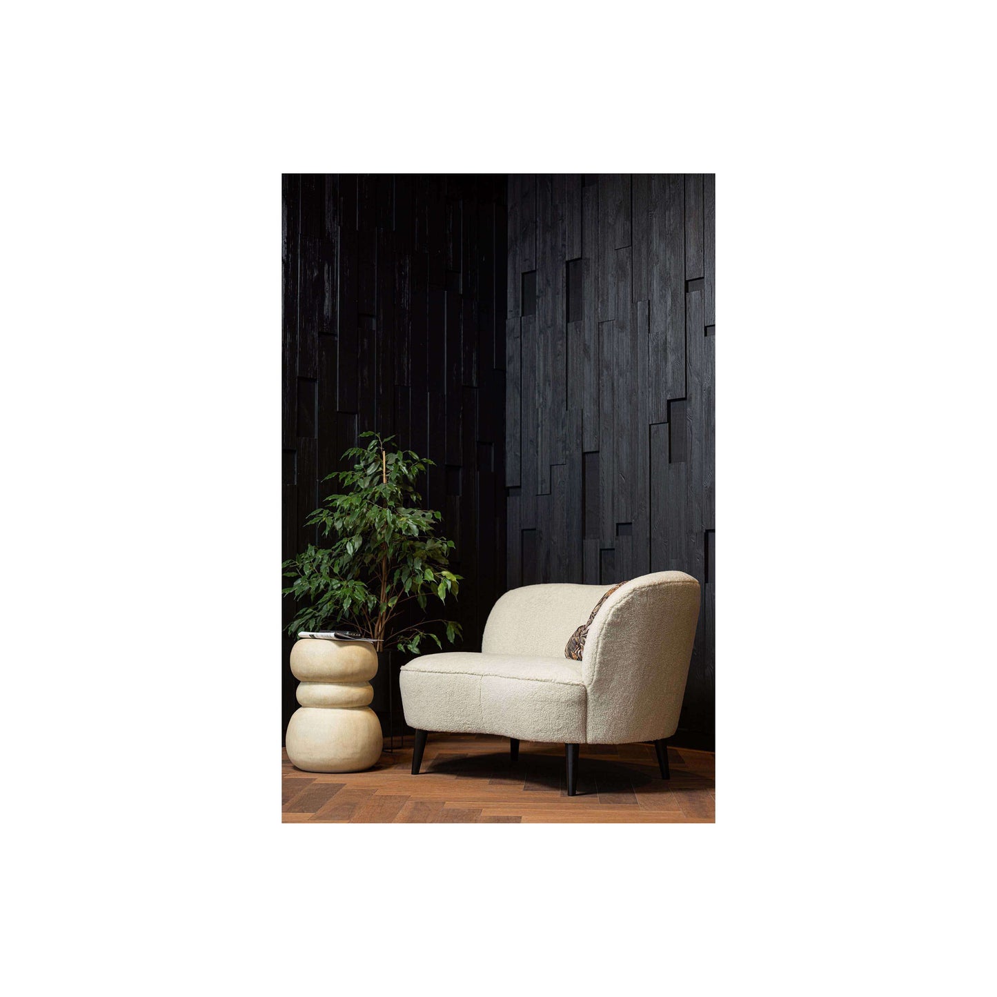 WOOOD Sara lounge fauteuil rechts off white