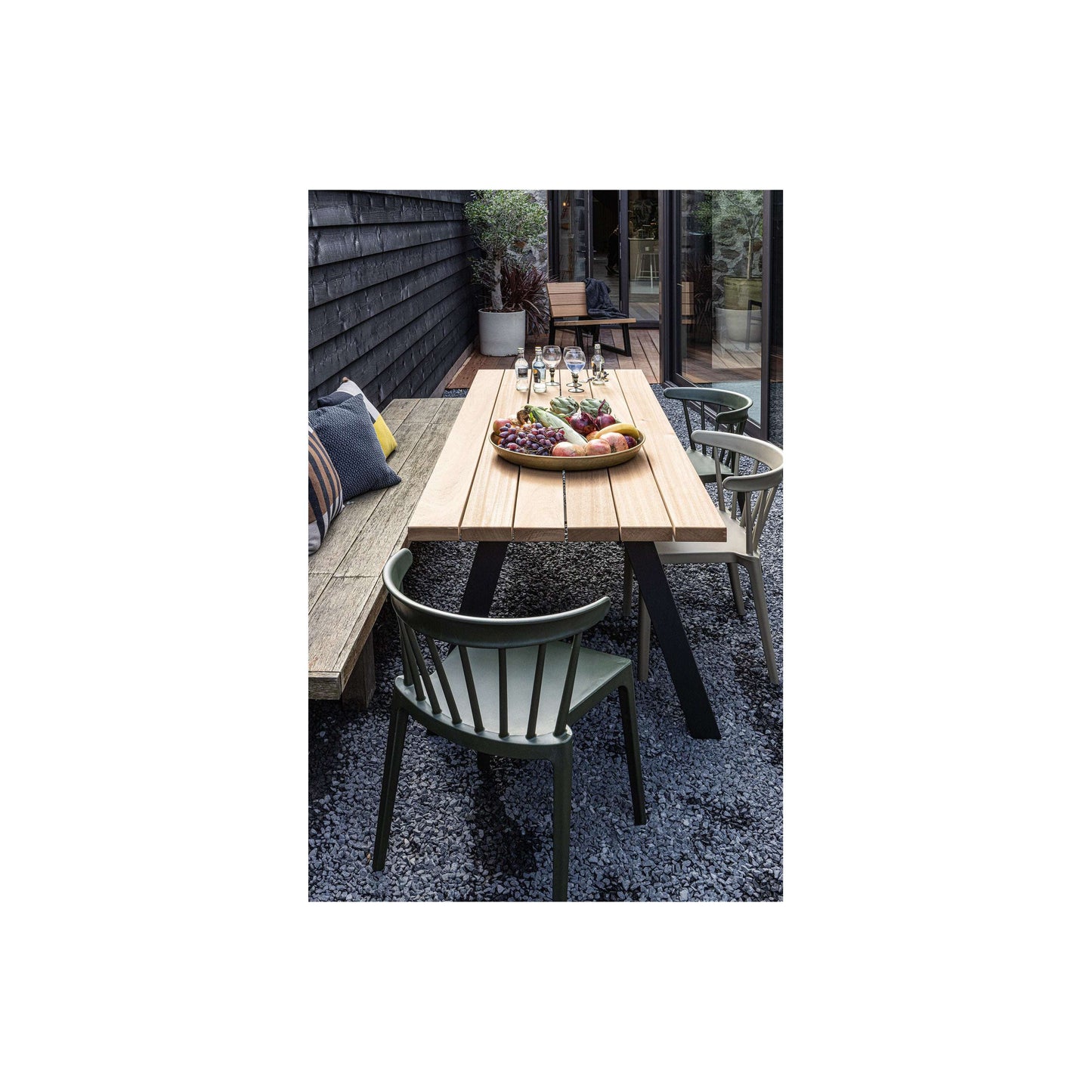 WOOOD Tablo outdoor eettafel met a-poot naturel/zwart