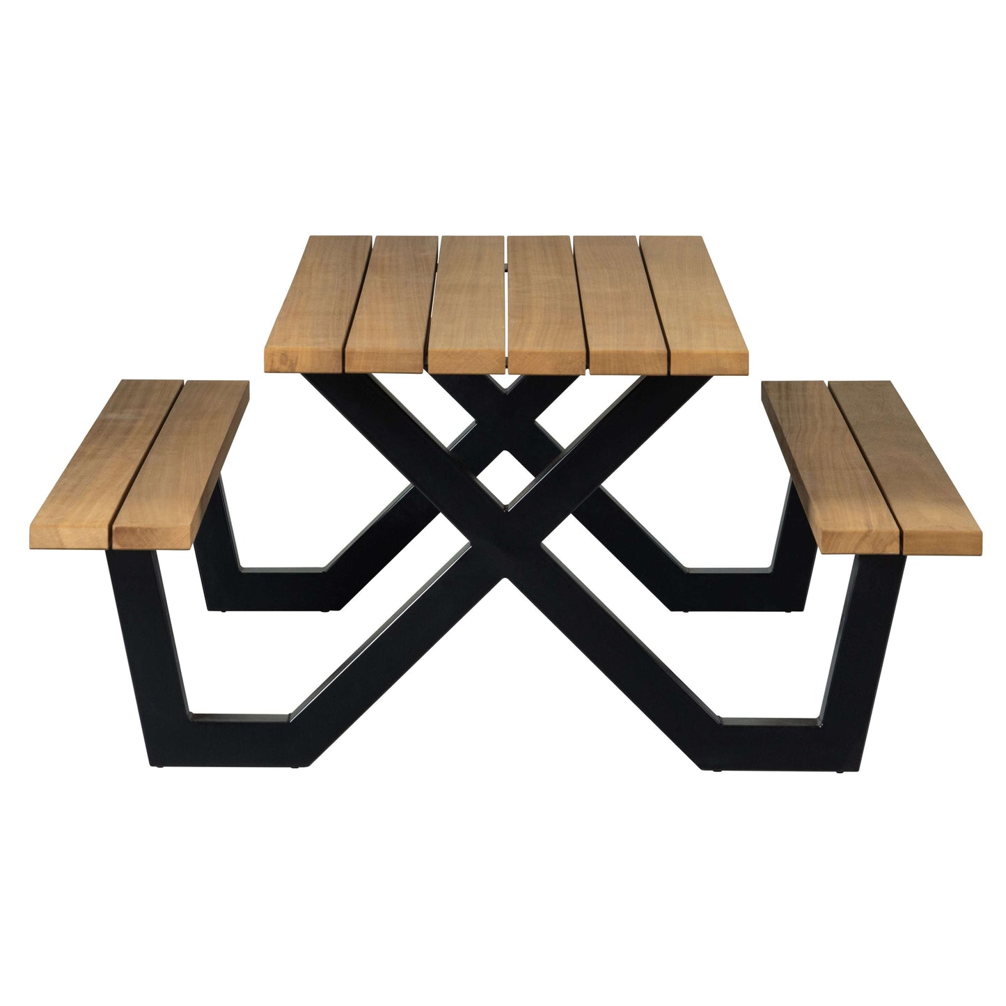 WOOOD Tablo outdoor picknicktafel met x-poot naturel/zwart