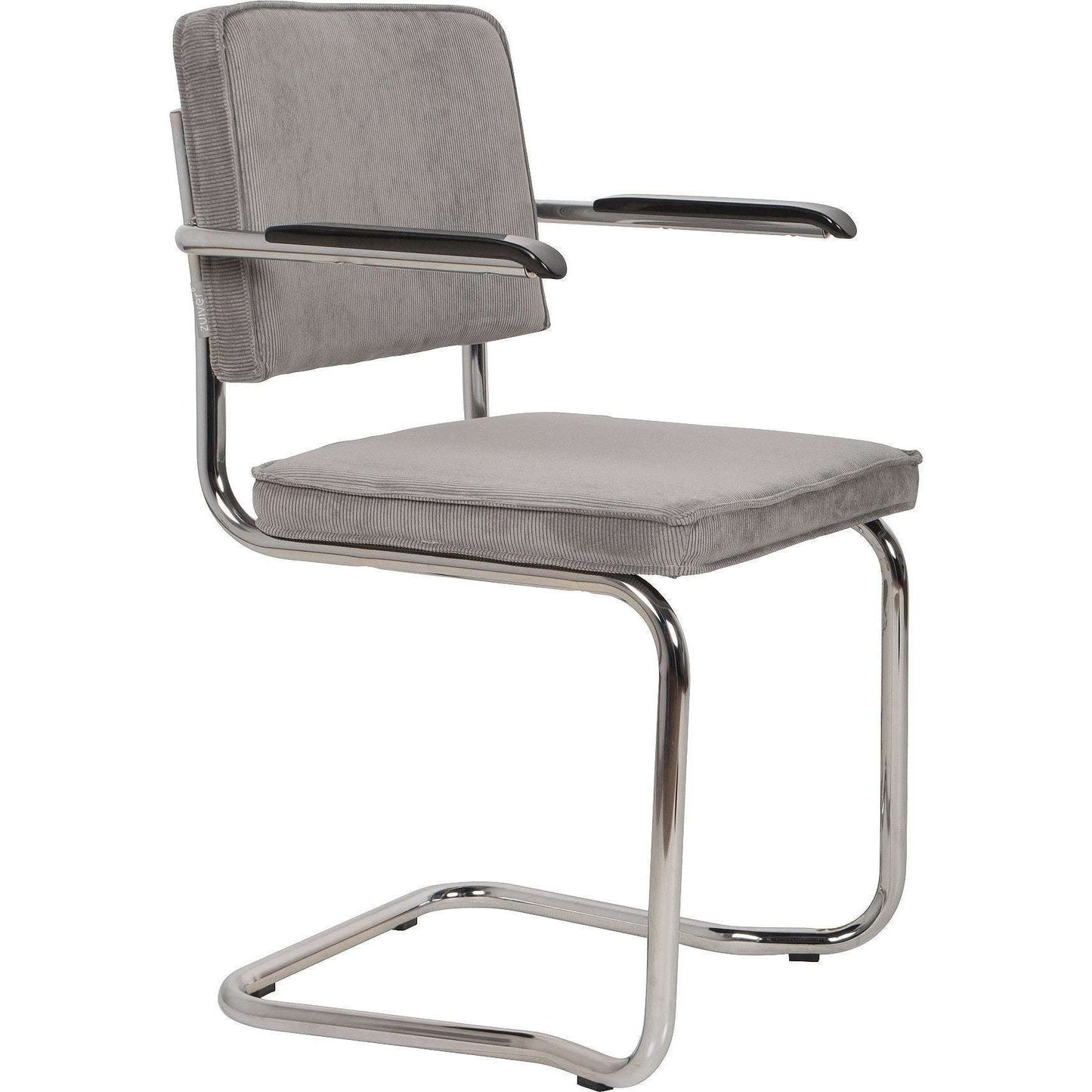 Zuiver stoel met armleuningen ridge kink rib cool grijs 60 x 48 x 85 cm
