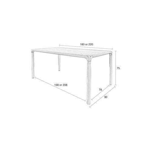 Zuiver tafel storm walnoot 180 x 90 x 75 cm